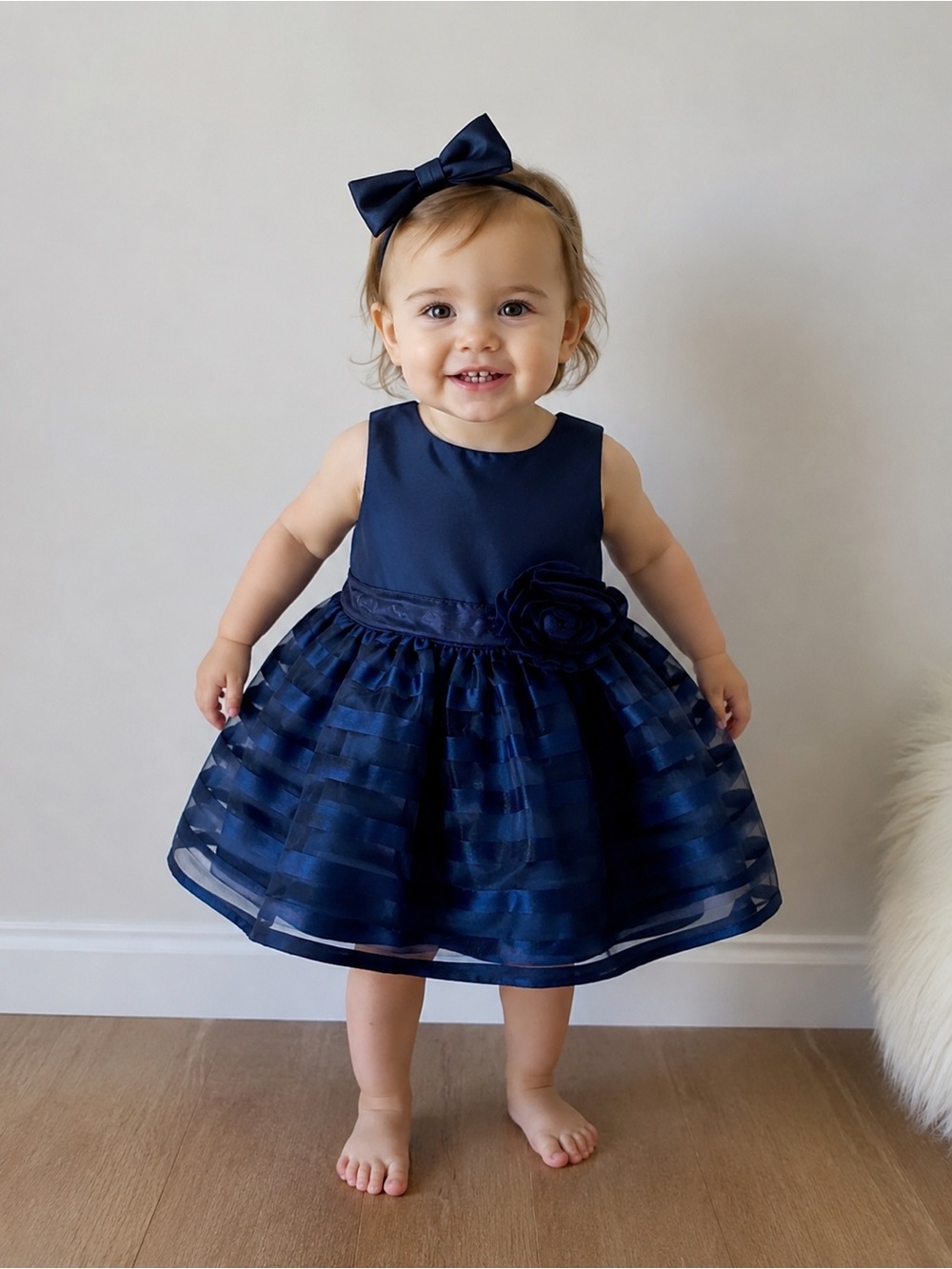 Carter’s Navy Blue Party Dress 12 Months Like New